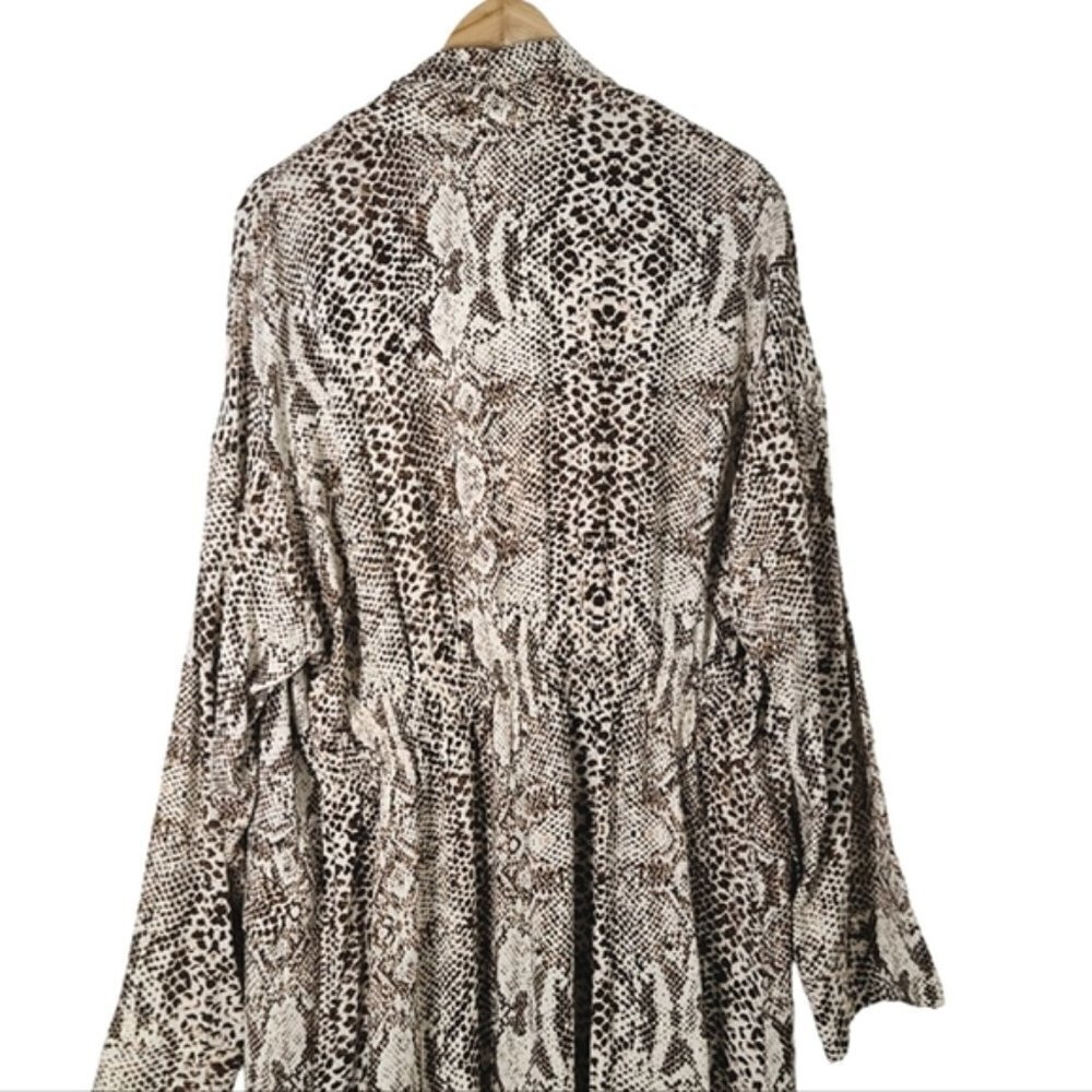 Free People Wild Nights Snake Print Duster Womens Full Length Kimono Jacket Sz M - Picture 8 of 16